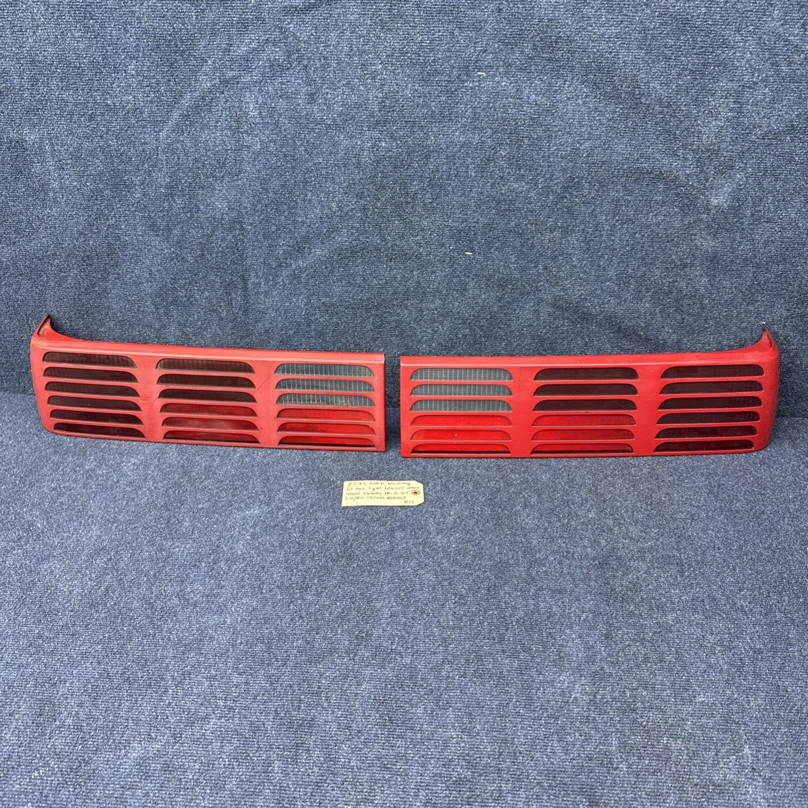 87-93 Ford Mustang GT Tail Light Lens OEM Stock 5.0L LH & Rh Pair Cheese Grader