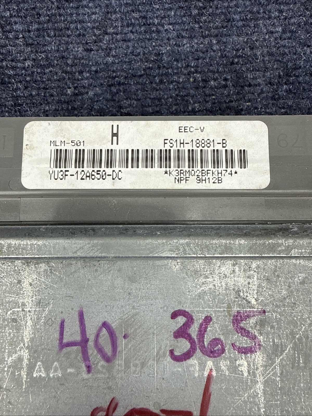 00 MAZDA 626 FS1H-18881-B COMPUTER BRAIN ENGINE CONTROL ECU ECM EBX MODULE K8202