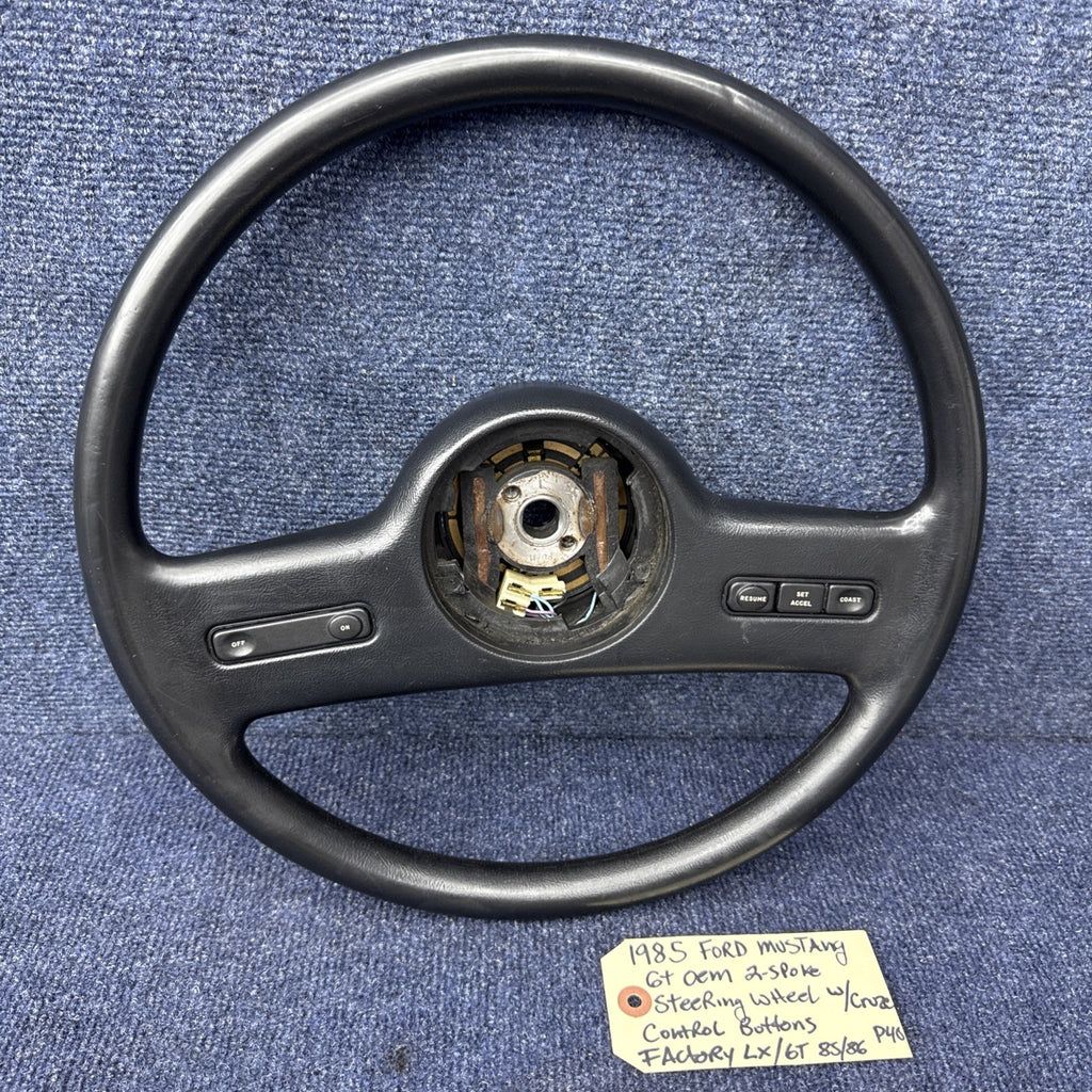 1985  1986 Ford Mustang Steering Wheel 2 Spoke Cruise Control OEM Factory Nice