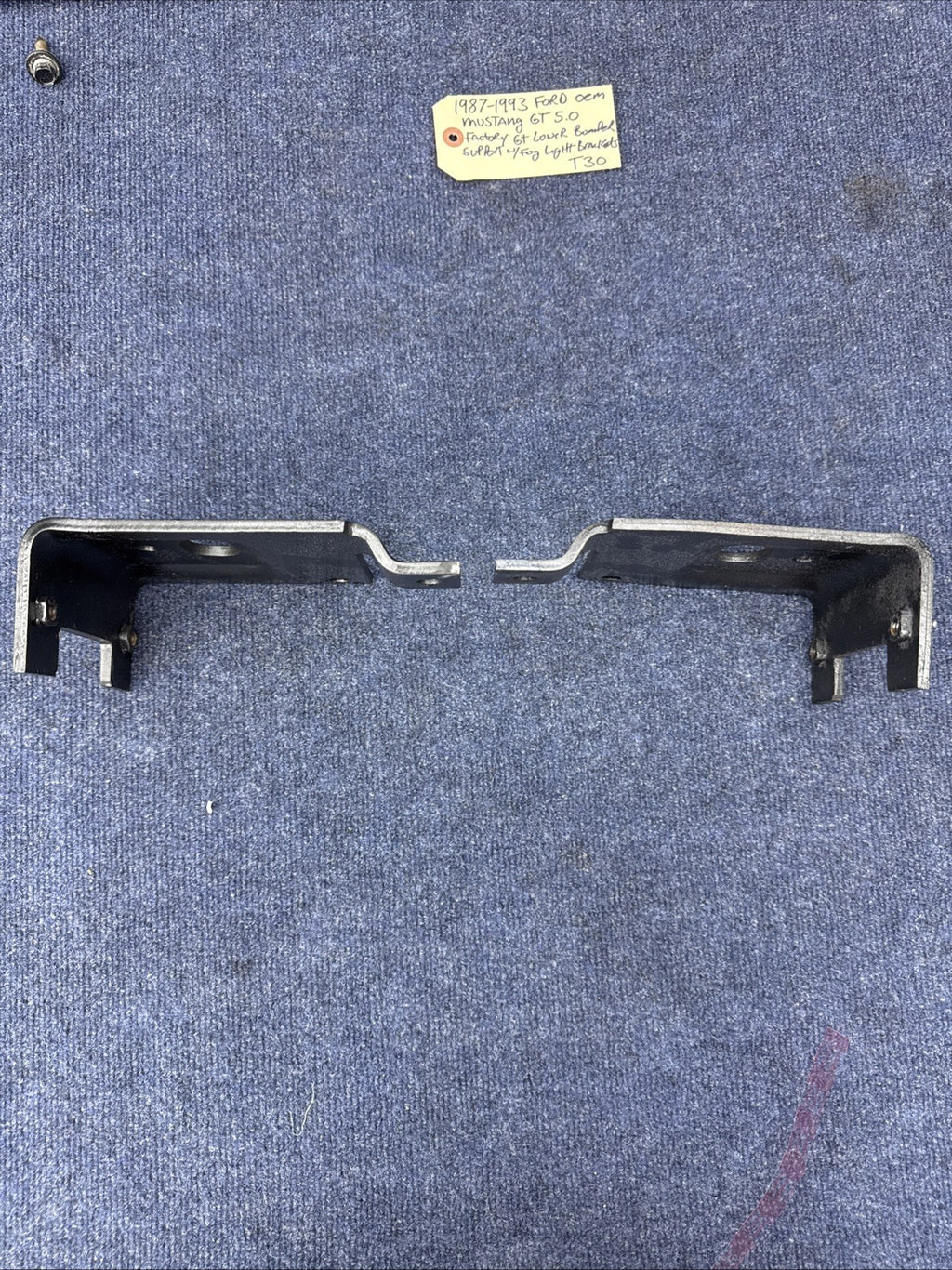 87-93 Ford Mustang GT Bumper Fog Light Brace Lower Mounting Bracket Support OEM