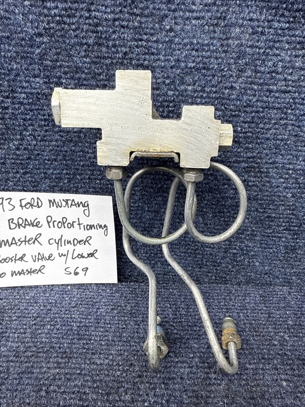 87-93 Ford Mustang Brake Proportioning Valve w/ Bracket Master Cylinder DRUM OEM