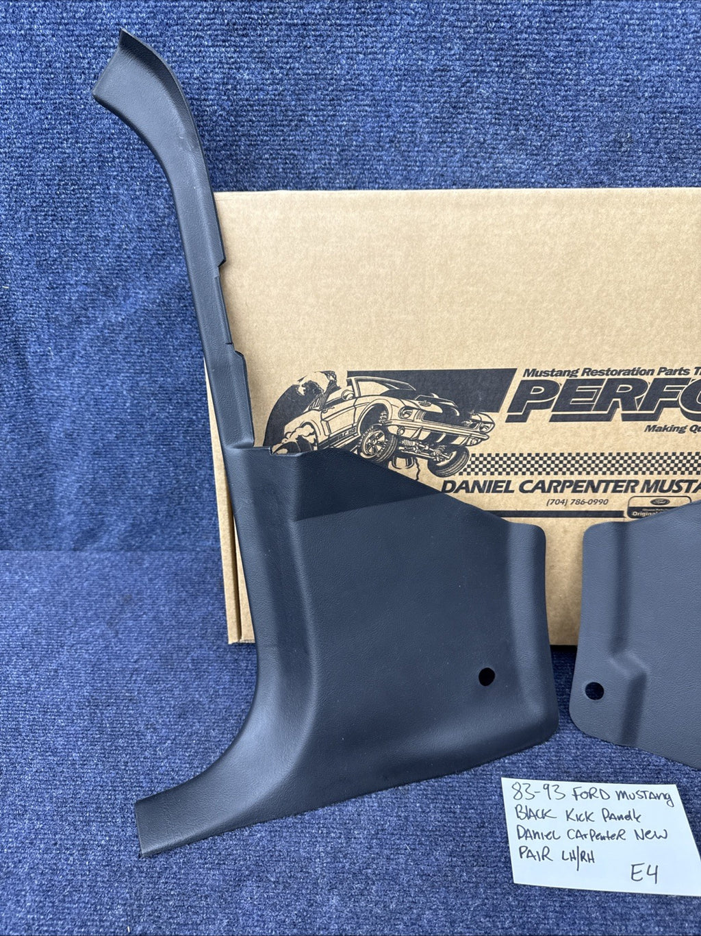 1983-1993 Ford Mustang Hardtop Black Interior Lower Kick Panels LH & RH