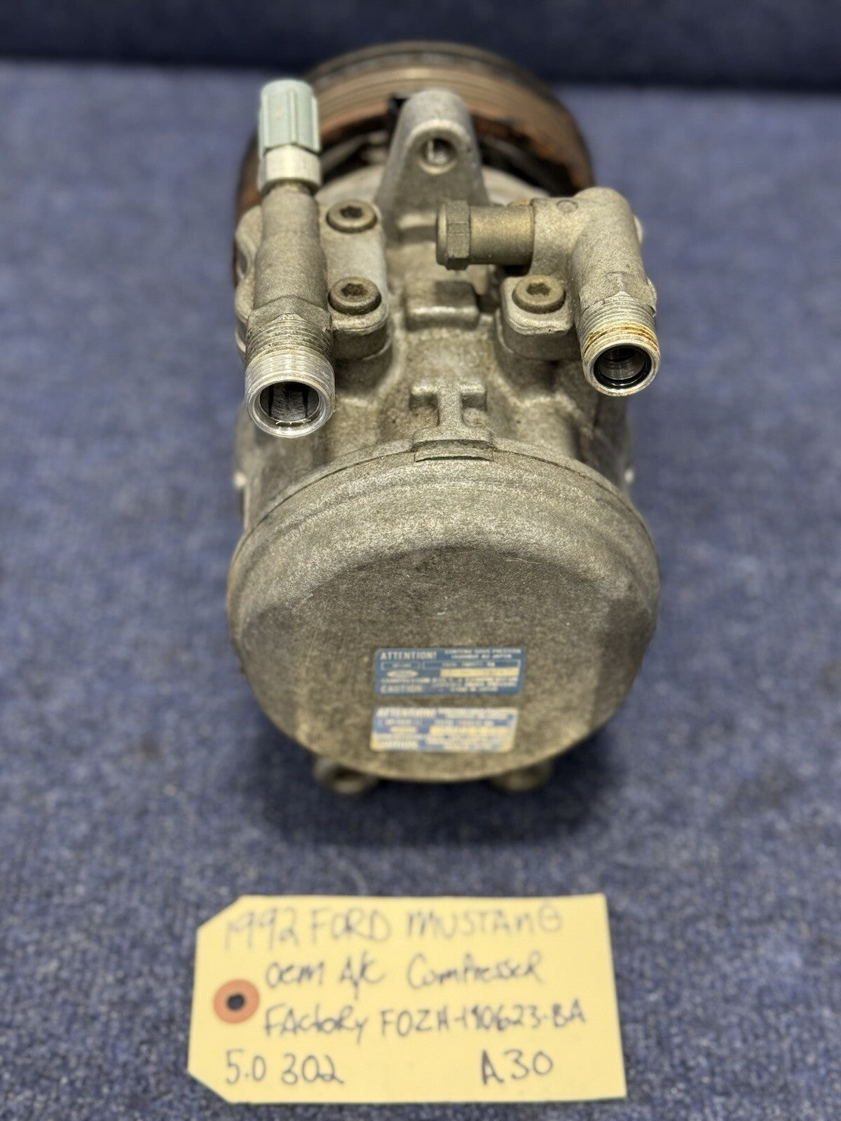 87-93 Ford Mustang Air Conditioning AC Compressor Unit Parts or Repair FACTORY