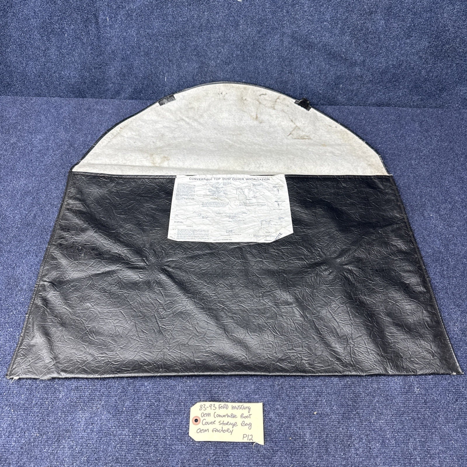 83-93 Ford Mustang 5.0L Convertible Top Boot Cover Storage Bag Oem Factory Fox