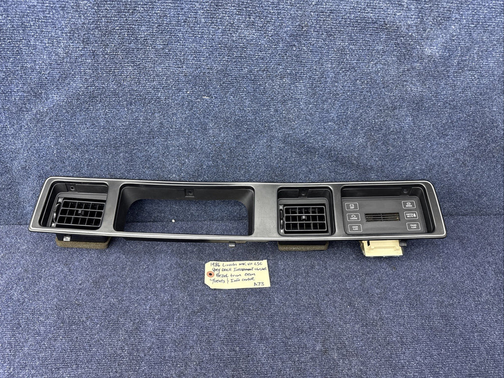 1984-1989 Lincoln MK Vii LSC Gray Dash Instrument Cluster Bezel Trim OEM Factory