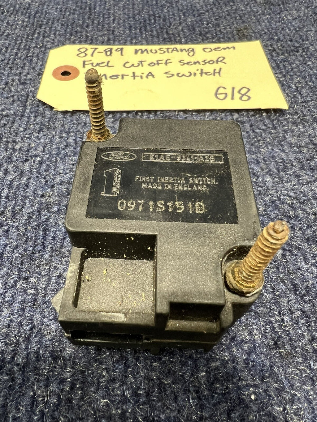 87-89 Ford Mustang Fuel Inertia Switch Gas Cutoff Sensor Gas Relay Factory OEM