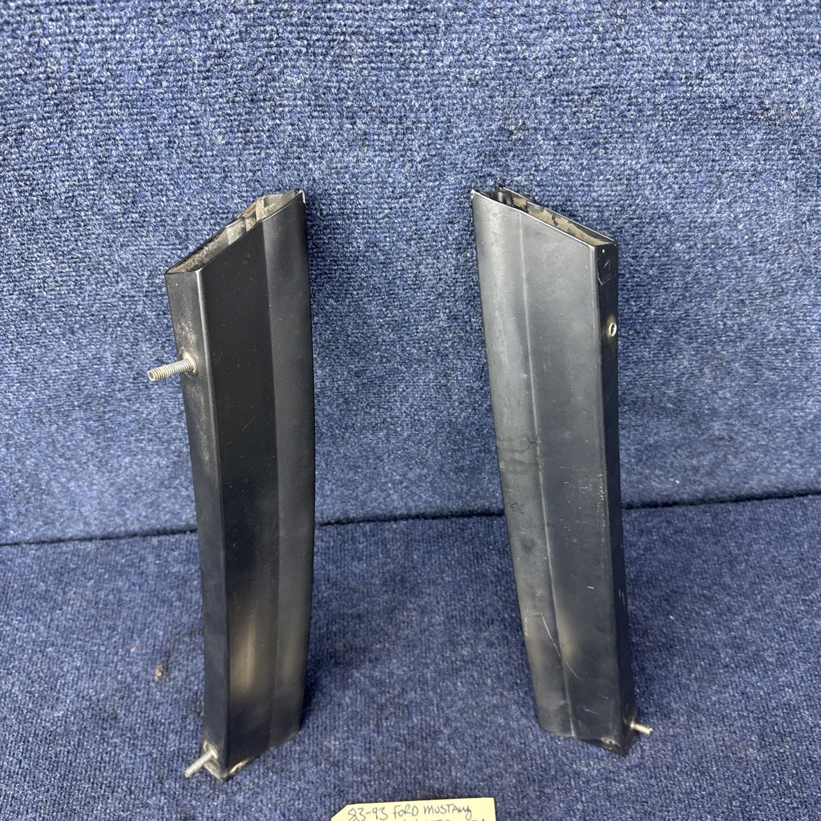 83-93 Mustang RH & LH Convertible Quarter Window Trim Guide Rear OEM 1987-1993