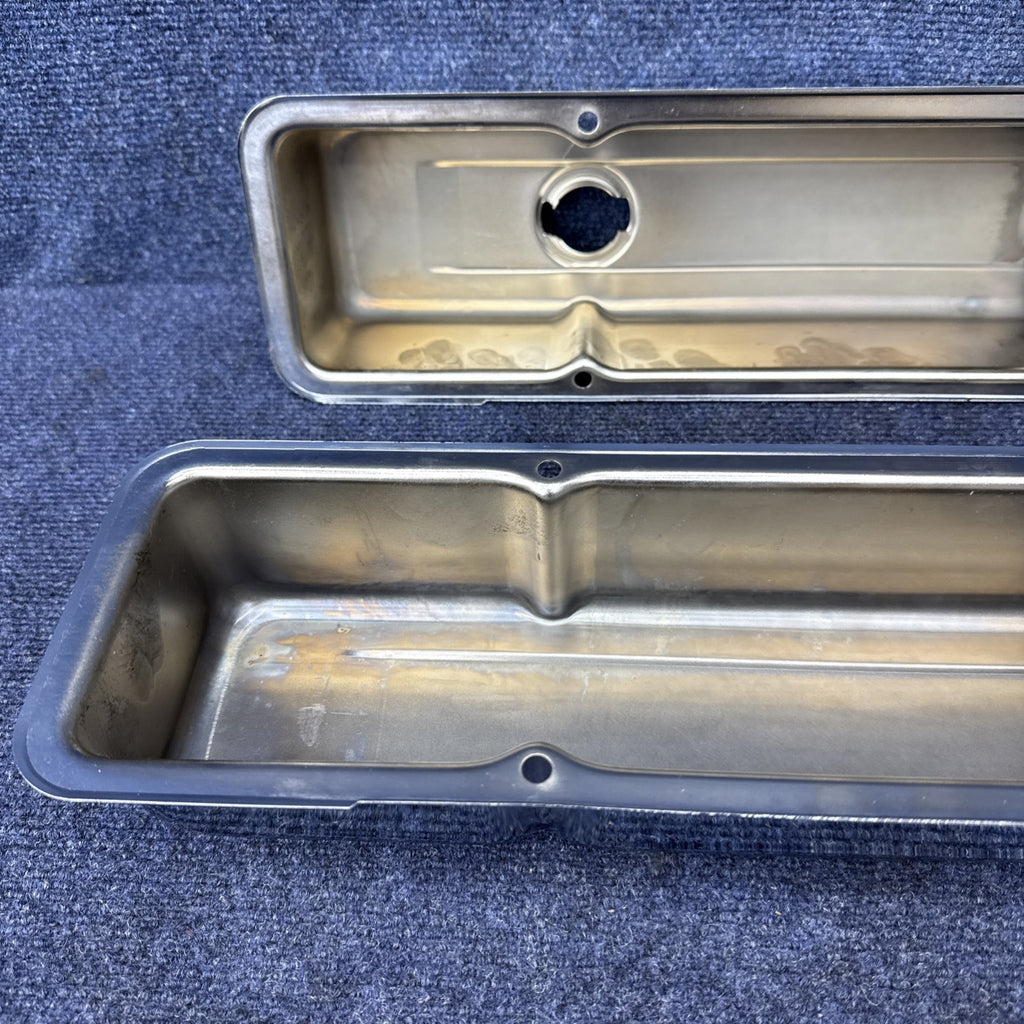 1958-86 CHEVY SMALL BLOCK 283-305-327-350-400 SHORT VALVE COVERS  Chrome Sbc