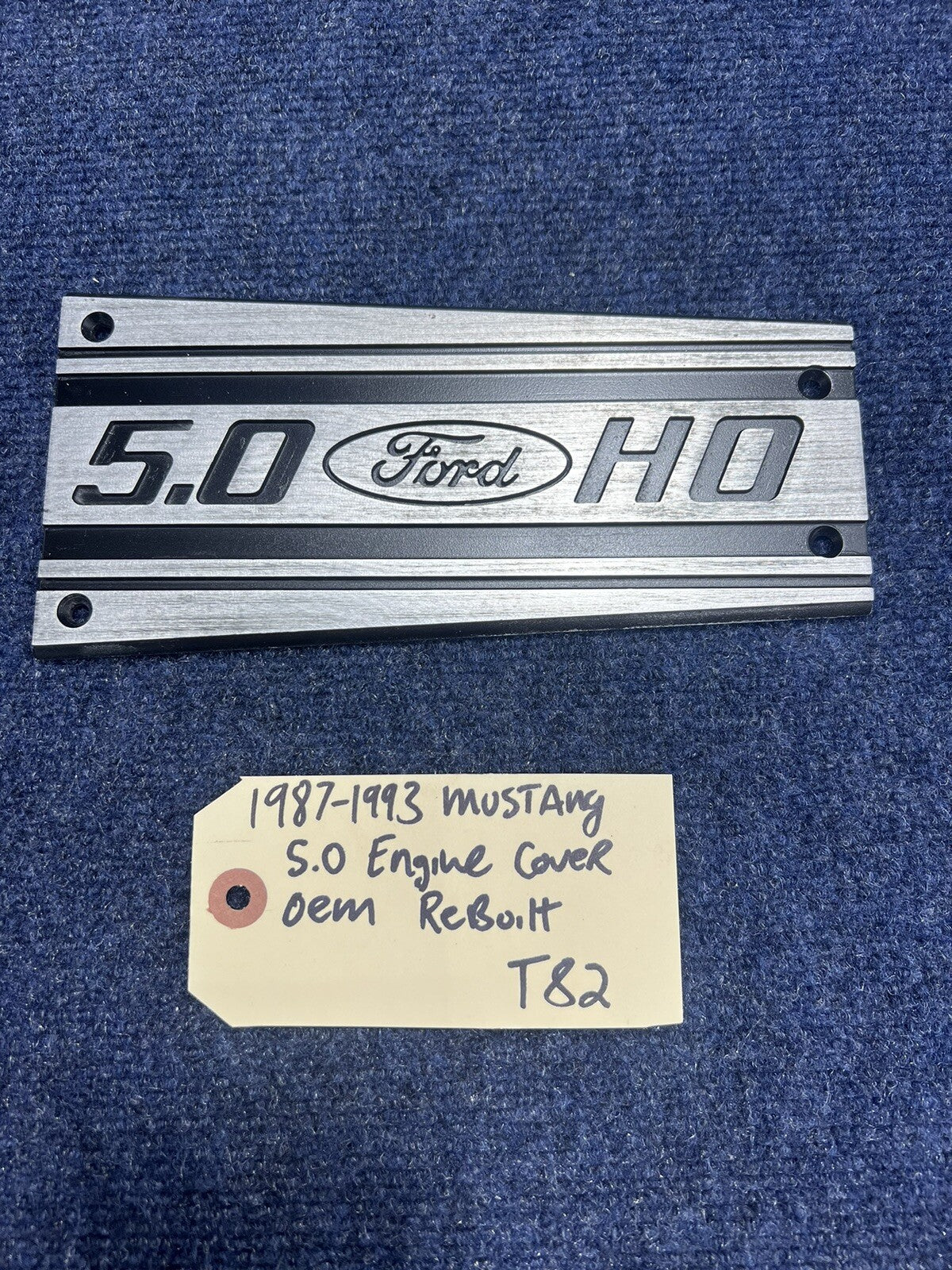 86-87-93 Ford Mustang Factory Upper Intake Manifold Plaque Cover 5.0 V8 OEM GT 