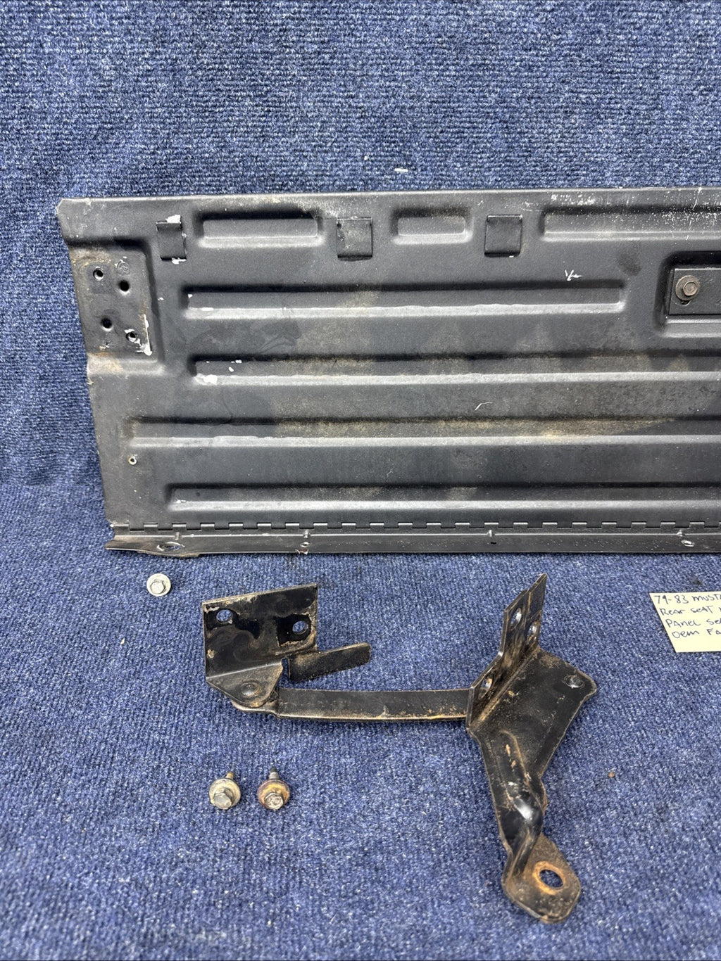 79-83 MUSTANG HATCHBACK REAR BACK SEAT METAL FOLD DOWN PANEL TRUNK COVER OEM