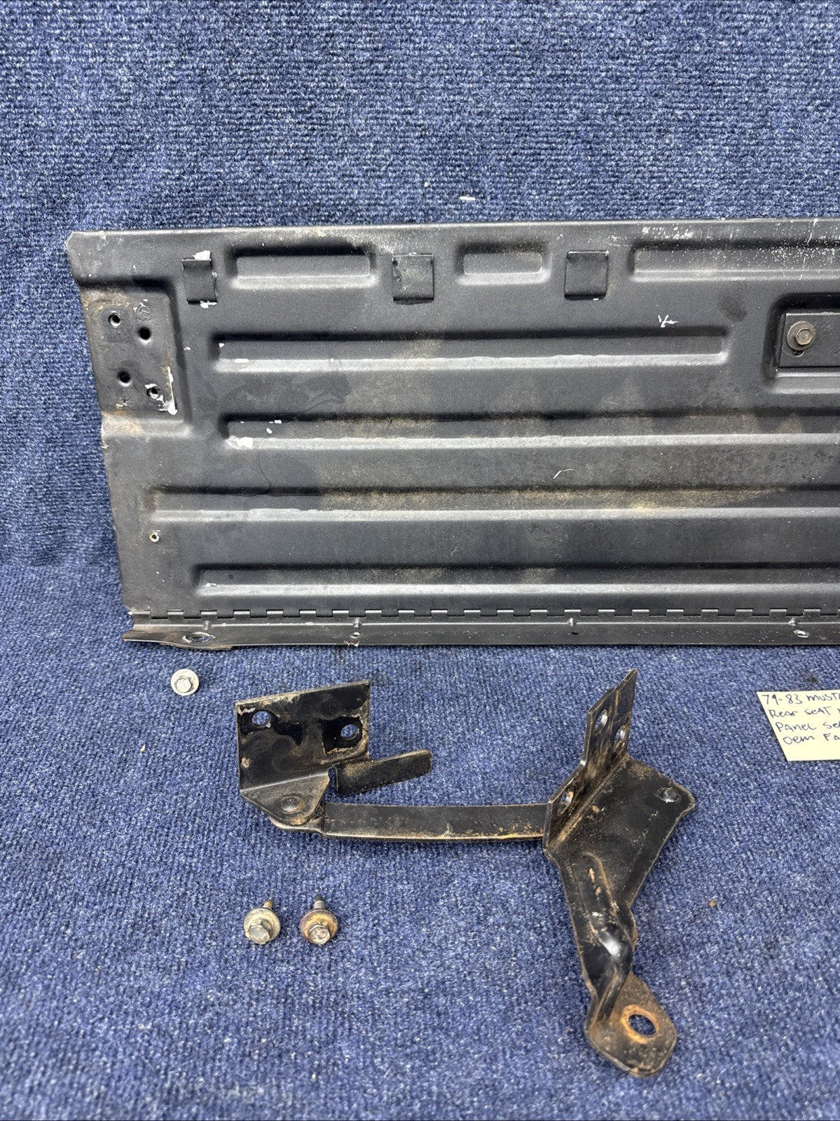 79-83 MUSTANG HATCHBACK REAR BACK SEAT METAL FOLD DOWN PANEL TRUNK COVER OEM