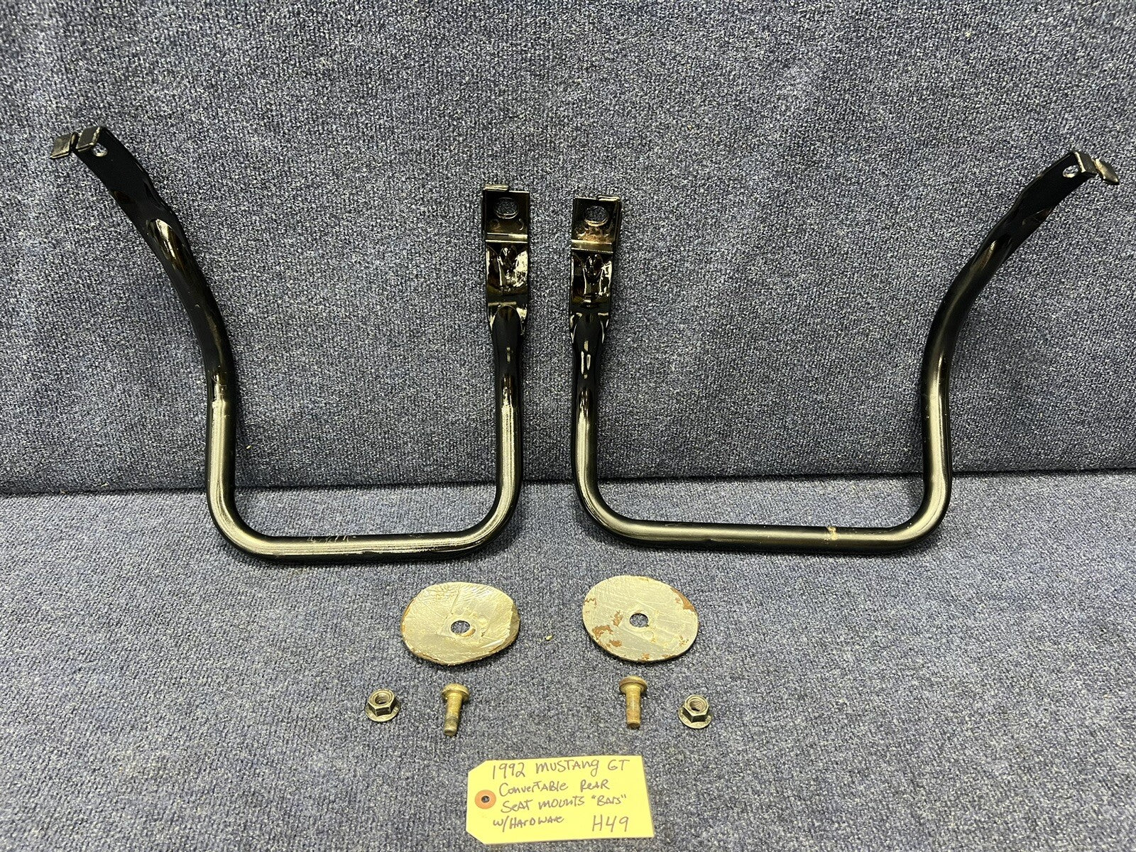 1990-1993 Ford Mustang Rear Seat Mounting Bracket Lower Bottom Cushion Belt Bars