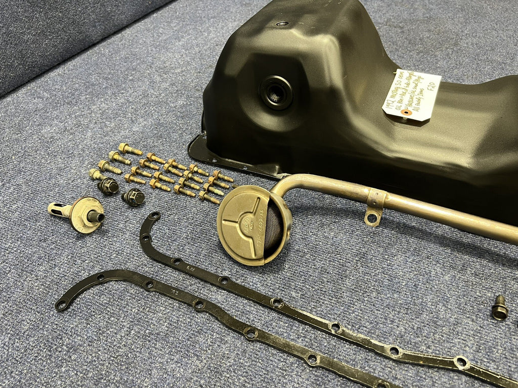 1982-1993 FORD MUSTANG 5.0L ENGINE OIL PAN/flanges/ Pick Up Tube /oil sensor Oem