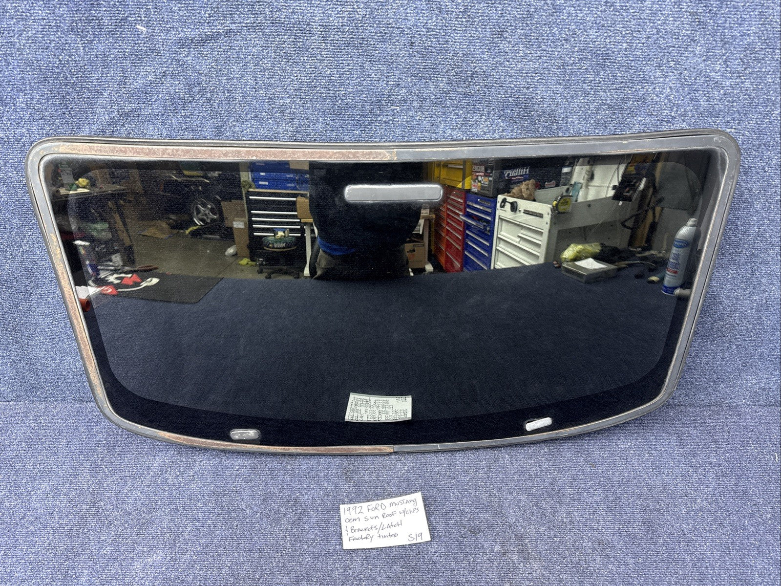 1979-1993 FORD MUSTANG SUNROOF GLASS CARLITE ORIGINAL Factory OEM With Latch