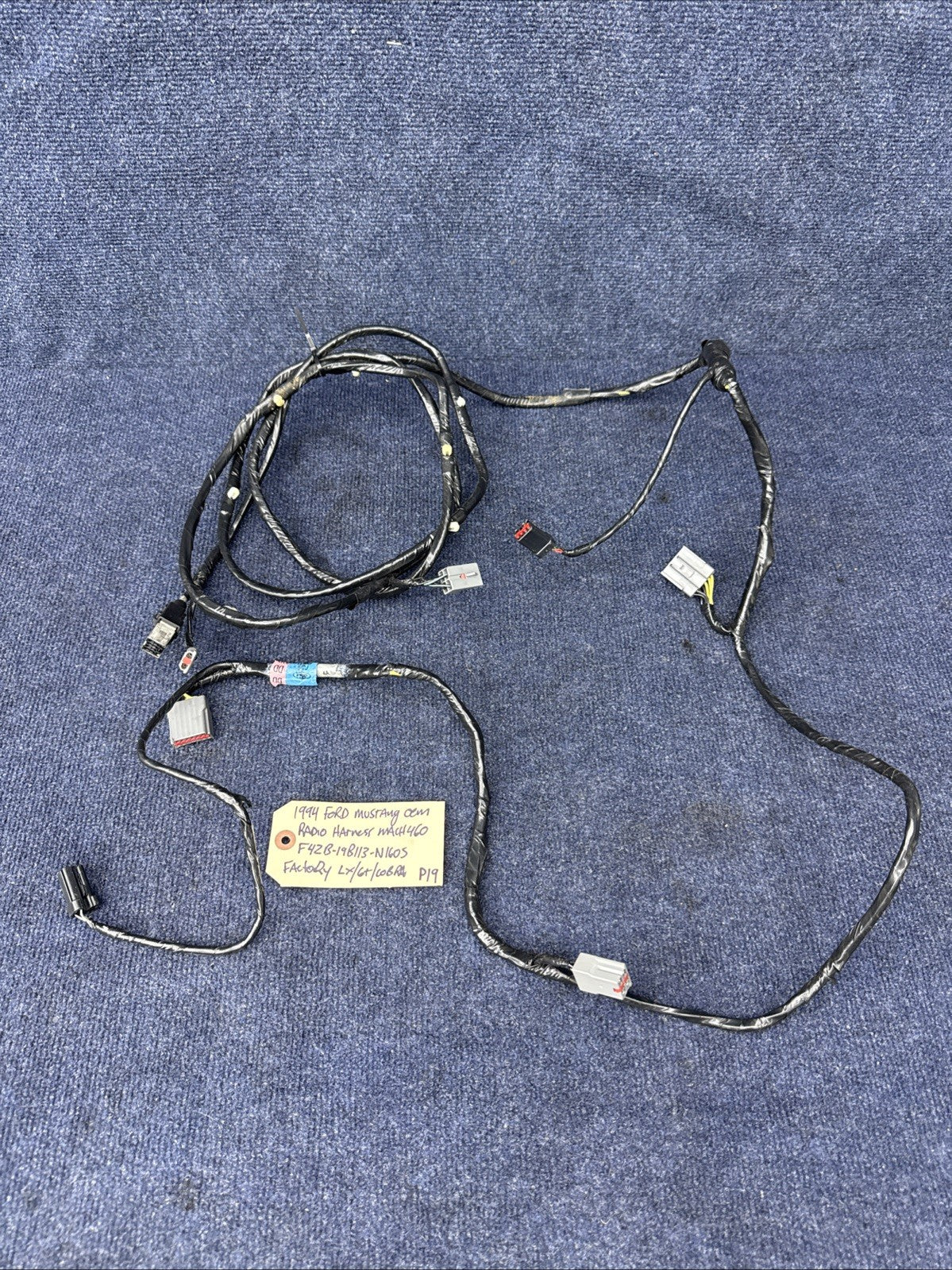 F4ZB-19B113-N160S OEM 94 FORD MUSTANG DASH RADIO PLUG WIRING HARNESS PIGTAIL
