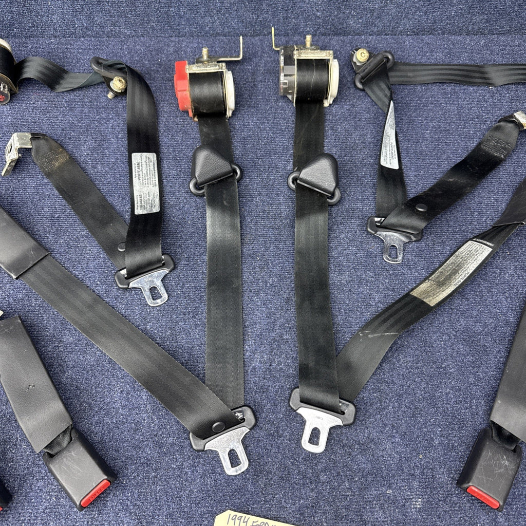 1994 Mustang Svt Cobra Coupe Complete Black Seatbelt Set Front Rear Rh Lh OEM