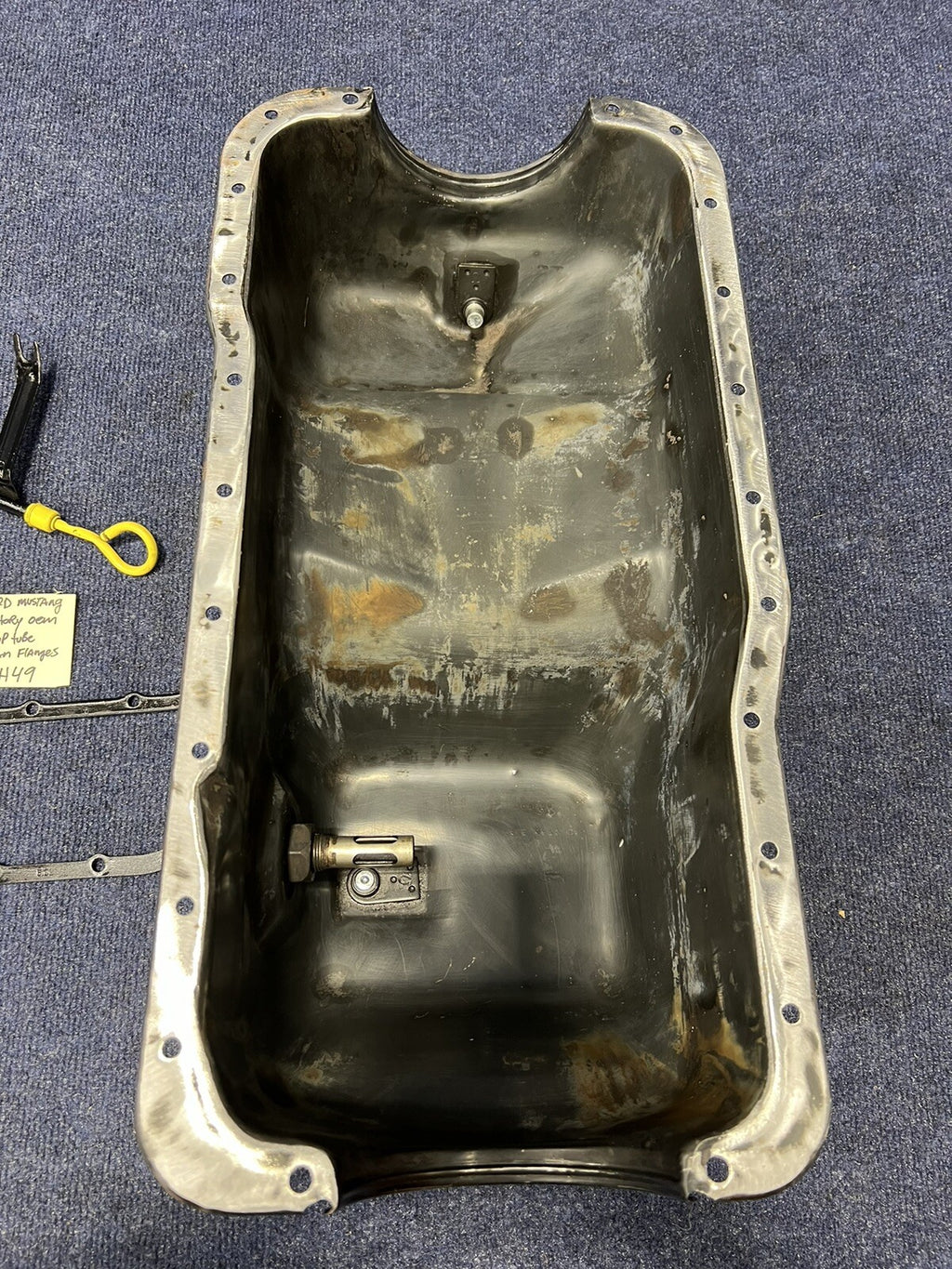 1982-1995 FORD MUSTANG 5.0L ENGINE OIL PAN/flanges/ Pick Up Tube /oil sensor Oem