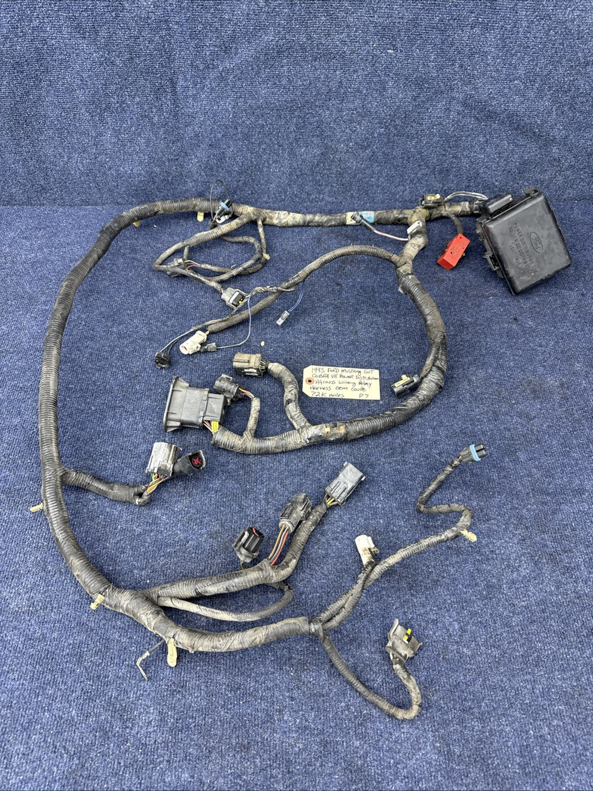 1994 1995 Ford Mustang Cobra 5.0 302 V8 Power Distribution Wiring Relay Harness