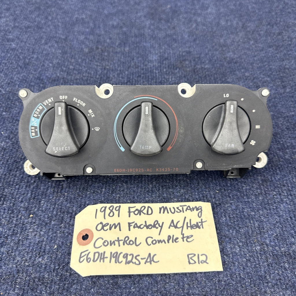 1987-1989 Ford Mustang Heater  A/C Climate Control OEM Foxbody E6DH-19C925-AC