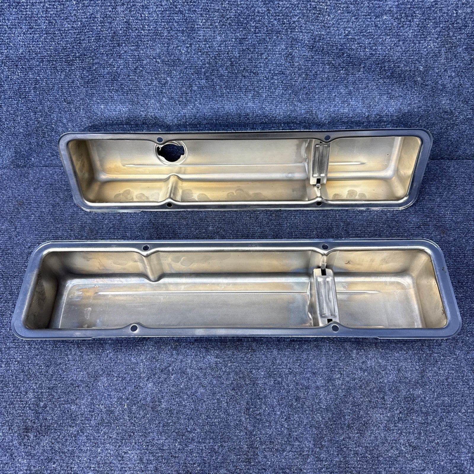 1958-86 CHEVY SMALL BLOCK 283-305-327-350-400 SHORT VALVE COVERS  Chrome Sbc