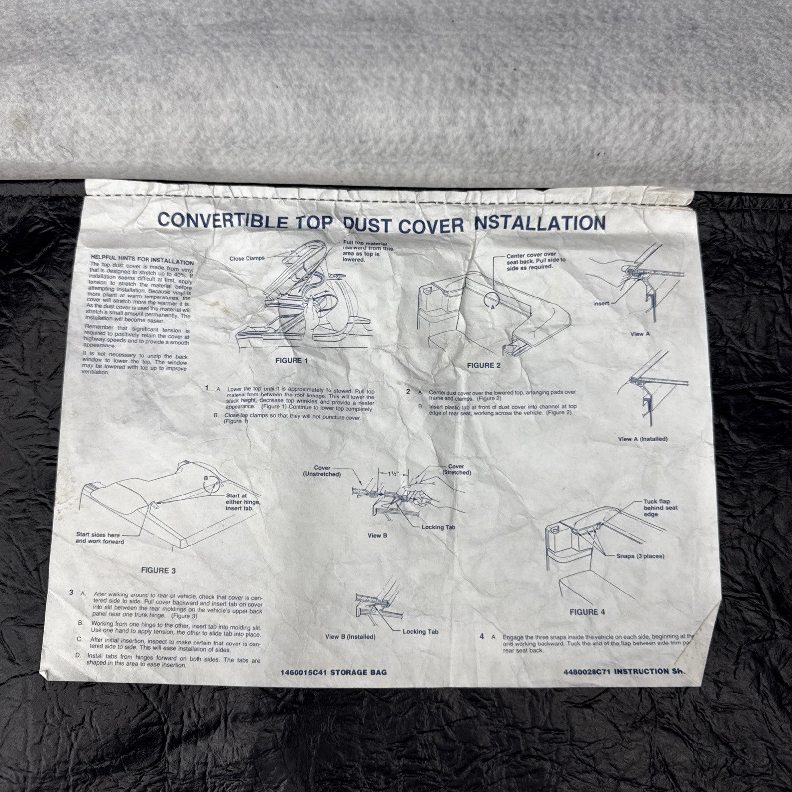 83-93 Ford Mustang 5.0L Convertible Top Boot Cover Storage Bag Oem Factory Nice