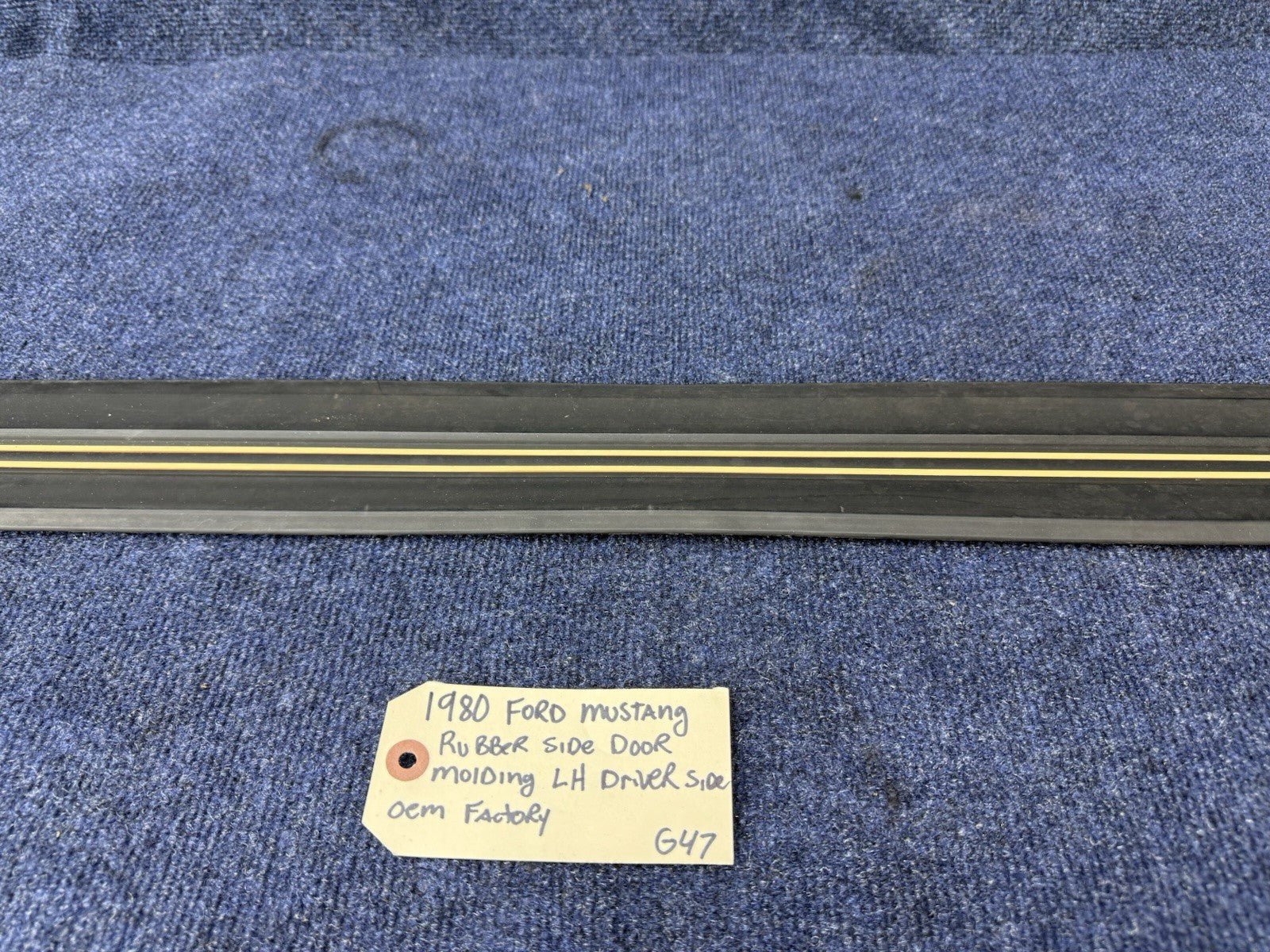 1979-1984 Ford Mustang Side Door Body Trim Moulding Molding Black LH Drivers