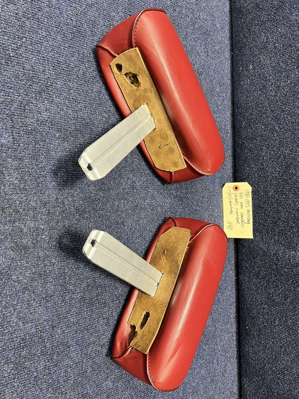 79-93 FORD MUSTANG LEFT FRONT SEAT HEADREST RED LEATHER OEM FACTORY GT LX FOX 🦊