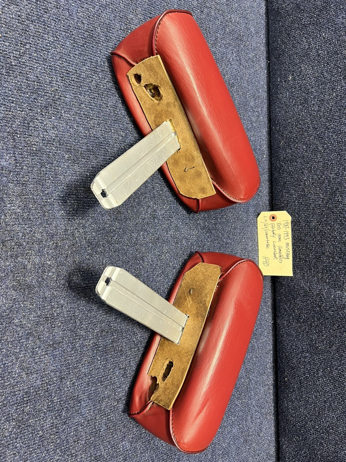 79-93 FORD MUSTANG LEFT FRONT SEAT HEADREST RED LEATHER OEM FACTORY GT LX FOX 🦊