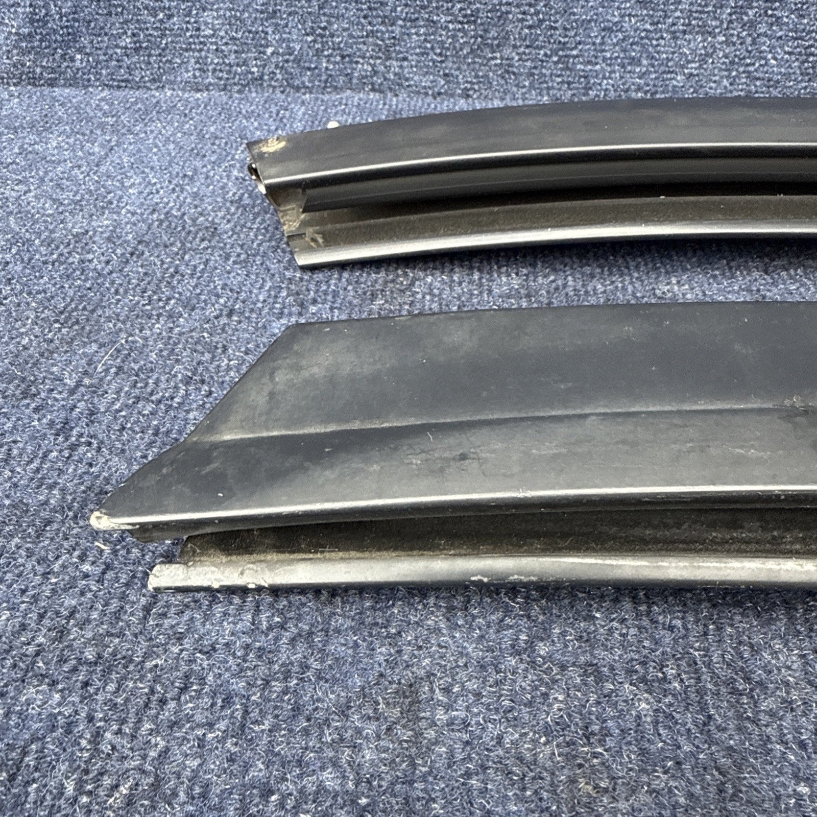 83-93 Mustang RH & LH Convertible Quarter Window Trim Guide Rear OEM 1987-1993