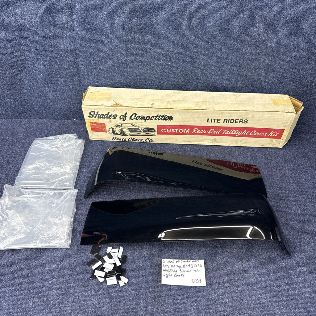 Nos Vintage Shades Of Competition Taillight Covers 87-93 Mustang Black Out Pair