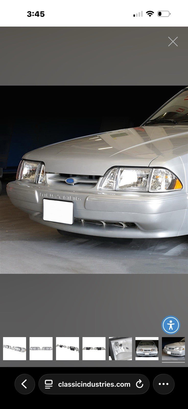 1987-1993 Ford Mustang Headlights 12 Pcs Set Euro clear Lens W/Amber Reflector