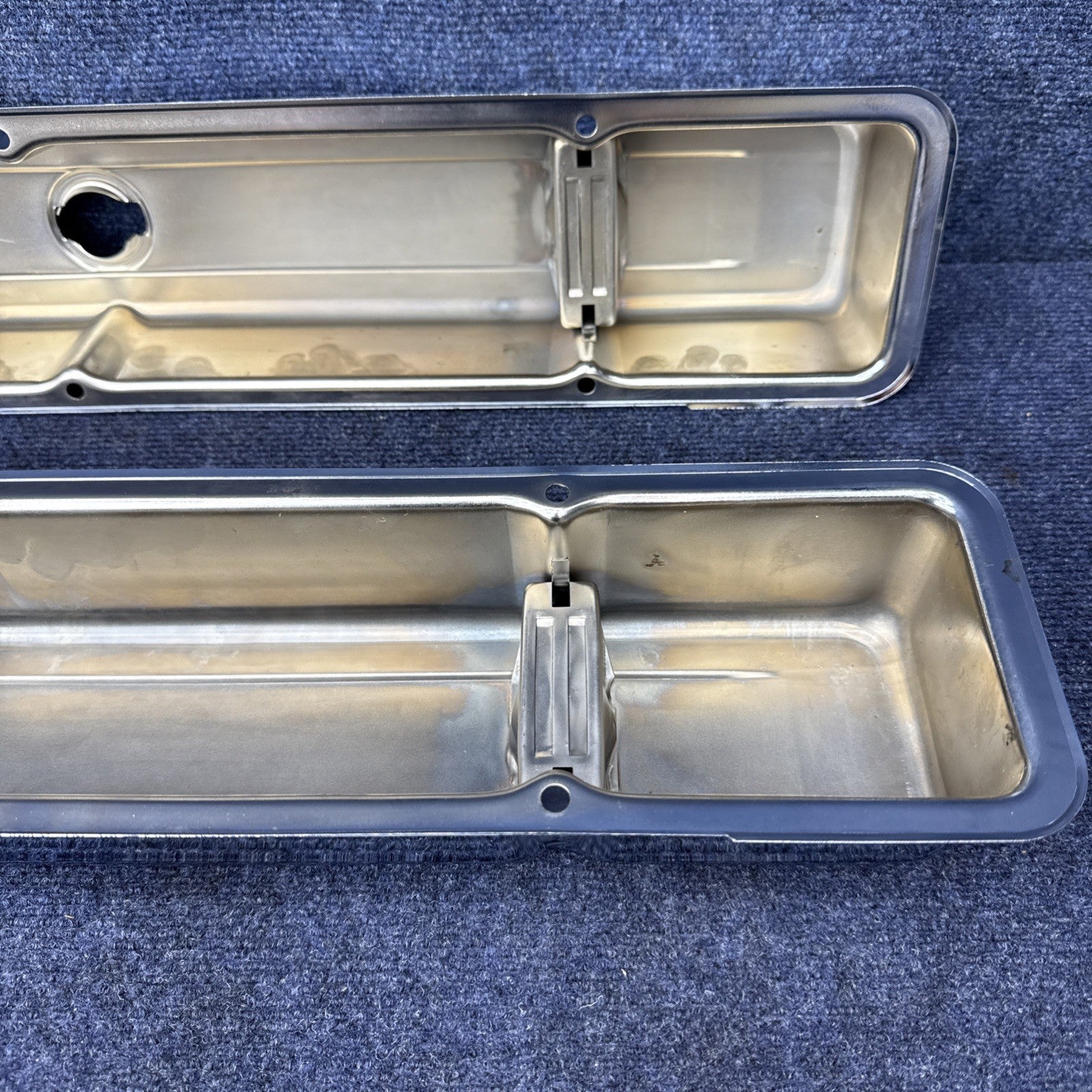 1958-86 CHEVY SMALL BLOCK 283-305-327-350-400 SHORT VALVE COVERS  Chrome Sbc