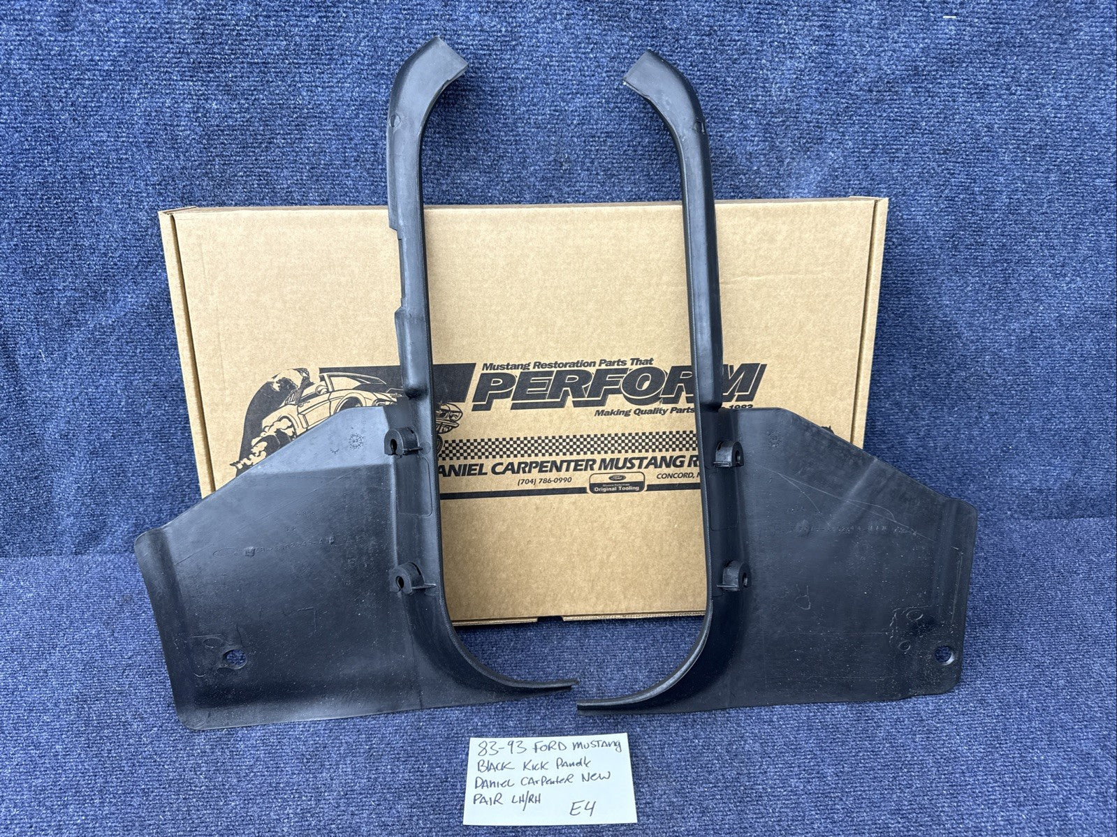 1983-1993 Ford Mustang Hardtop Black Interior Lower Kick Panels LH & RH
