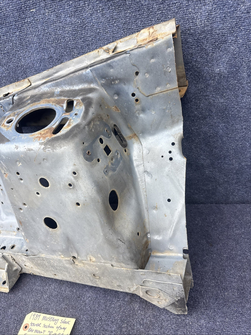 1987  1993 MUSTANG Rh FENDER APRON FRAME SHOCK TOWER METAL OEM Passenger Side 90