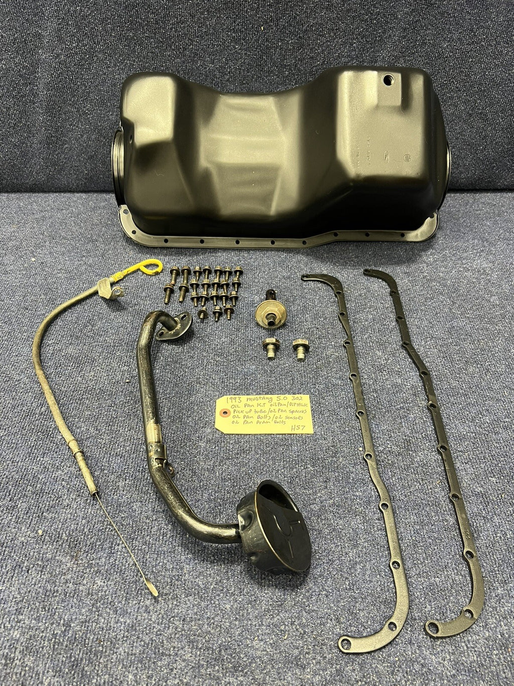 1982-1995 FORD MUSTANG 5.0L ENGINE OIL PAN/flanges/ Pick Up Tube /oil sensor Oem
