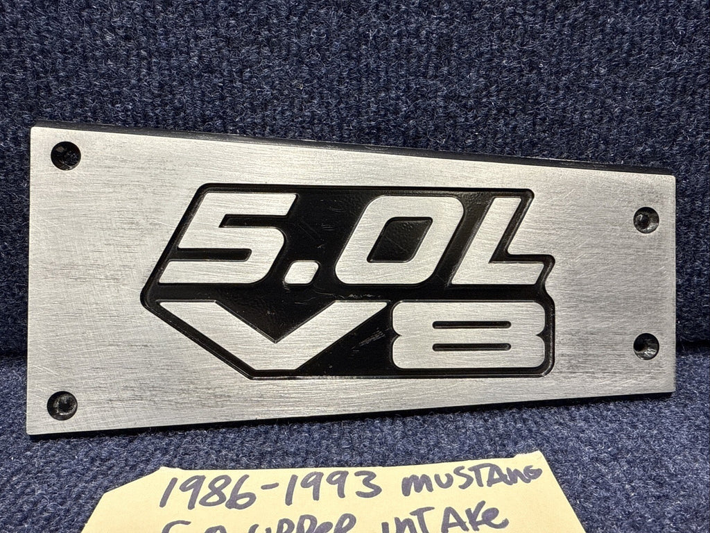 86-87-93 Ford Mustang Factory Upper Intake Manifold Plaque Cover 5.0 V8 OEM Fox