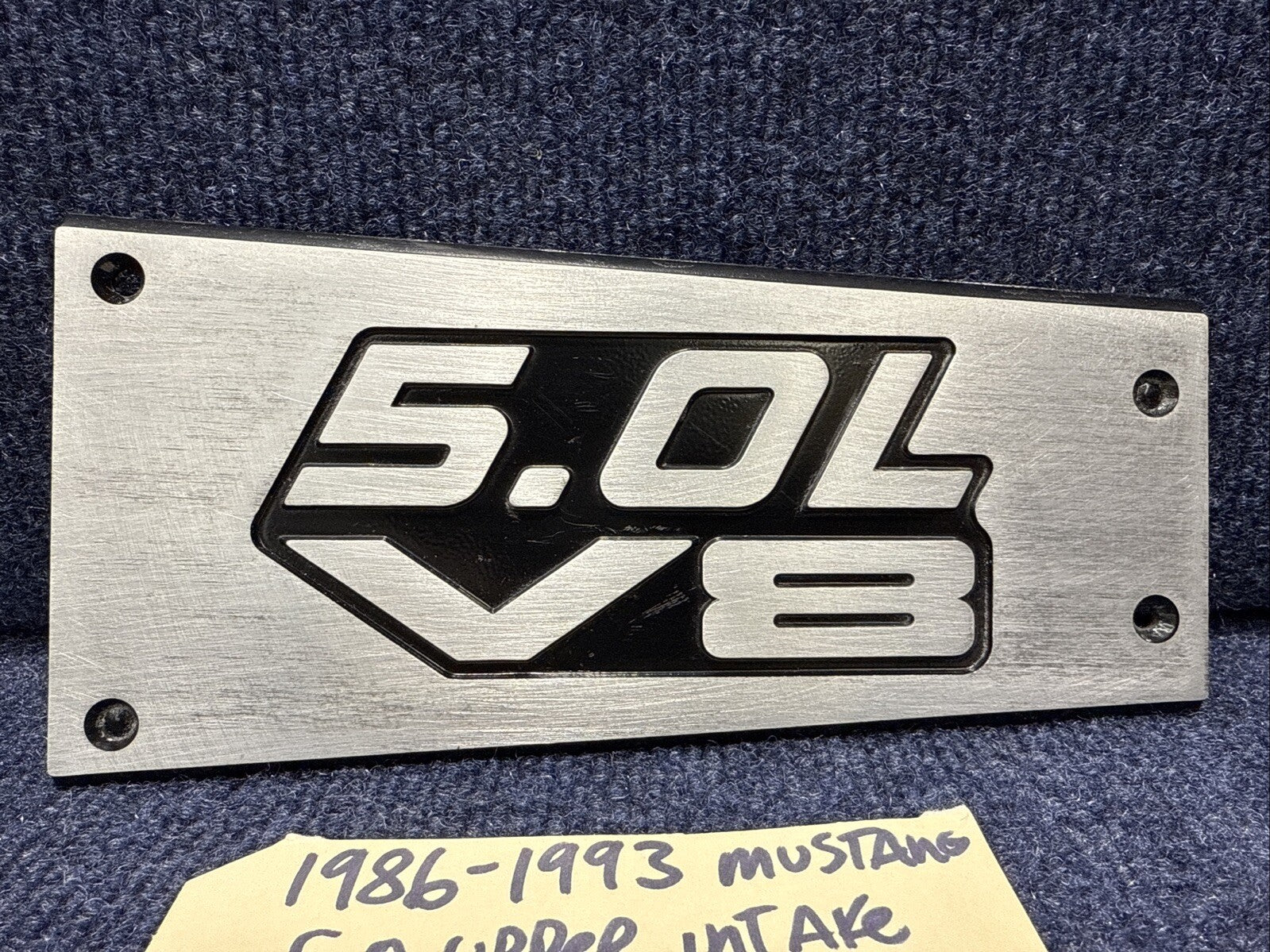 86-87-93 Ford Mustang Factory Upper Intake Manifold Plaque Cover 5.0 V8 OEM Fox