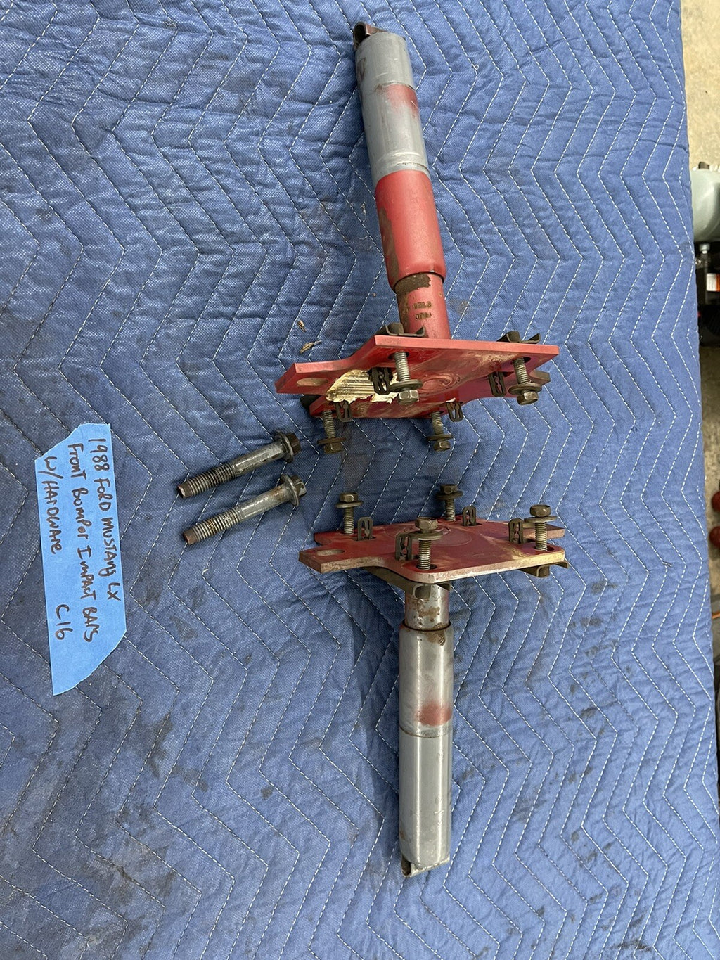 87-89 Ford Mustang Front Bumper Shock Absorbers Impact Crash Core Support  OEM