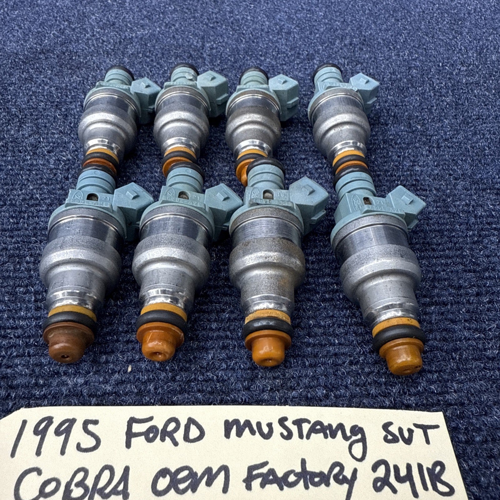 1993-1995 Ford Mustang Svt Cobra 5.0 24lb Fuel Injectors OEM Factory 302 V8 Efi
