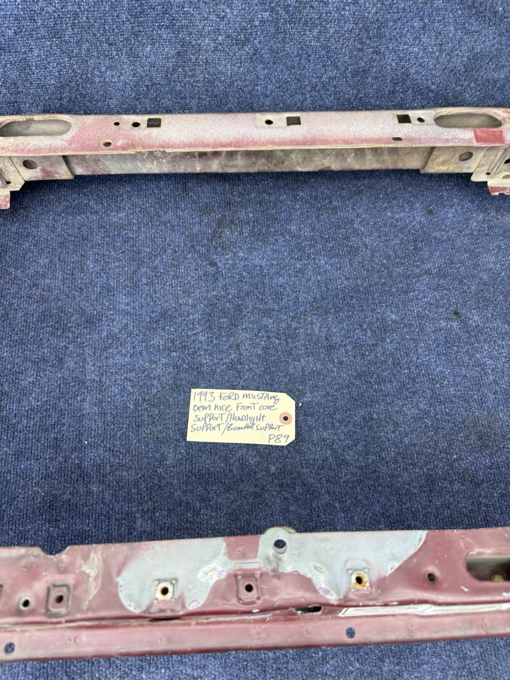1990 - 1993 MUSTANG CORE SUPPORT & BUMPER SUPPORT METAL REPAIR OEM Section 90-93