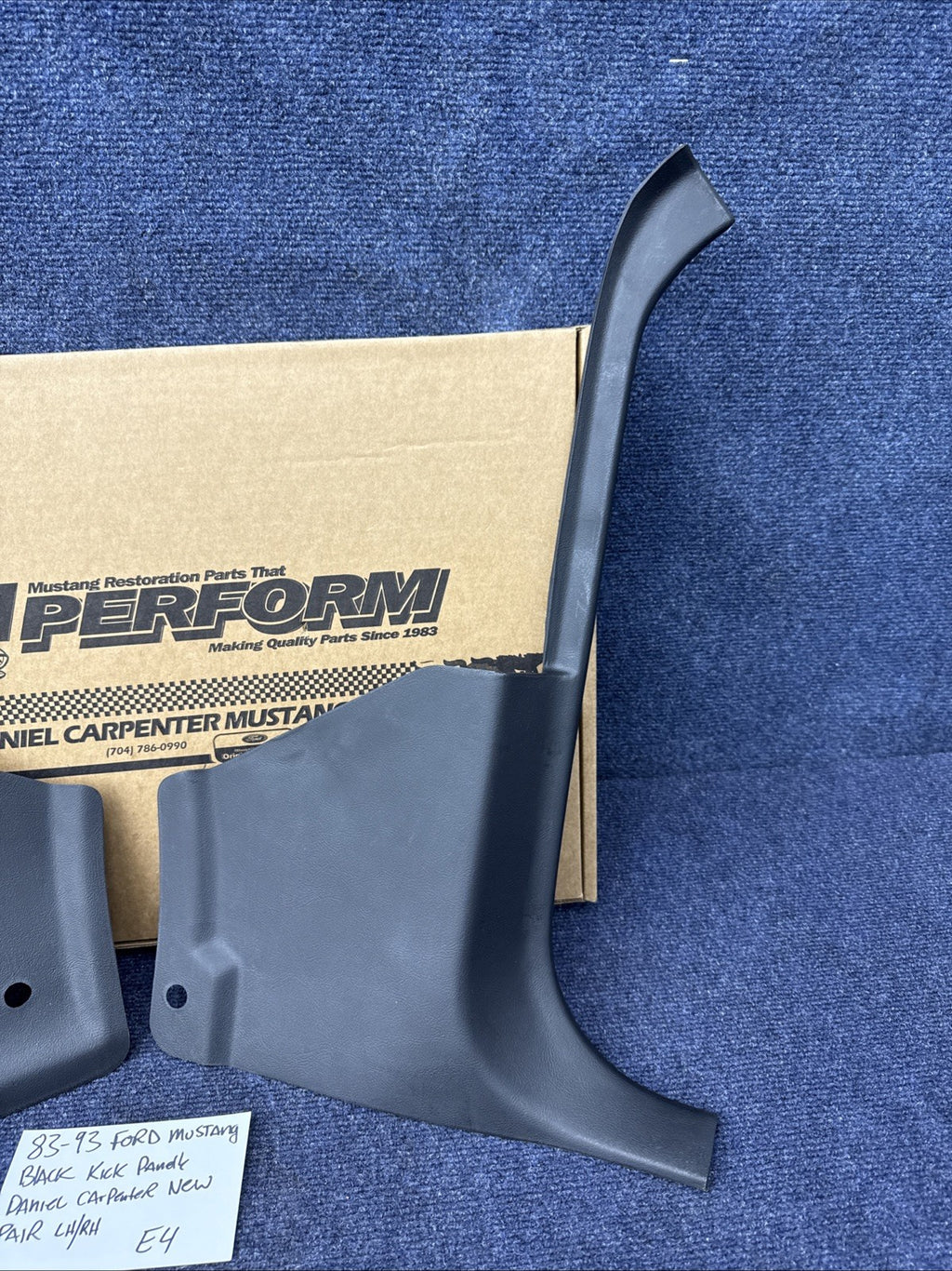 1983-1993 Ford Mustang Hardtop Black Interior Lower Kick Panels LH & RH