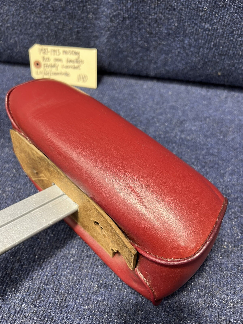 79-93 FORD MUSTANG LEFT FRONT SEAT HEADREST RED LEATHER OEM FACTORY GT LX FOX 🦊