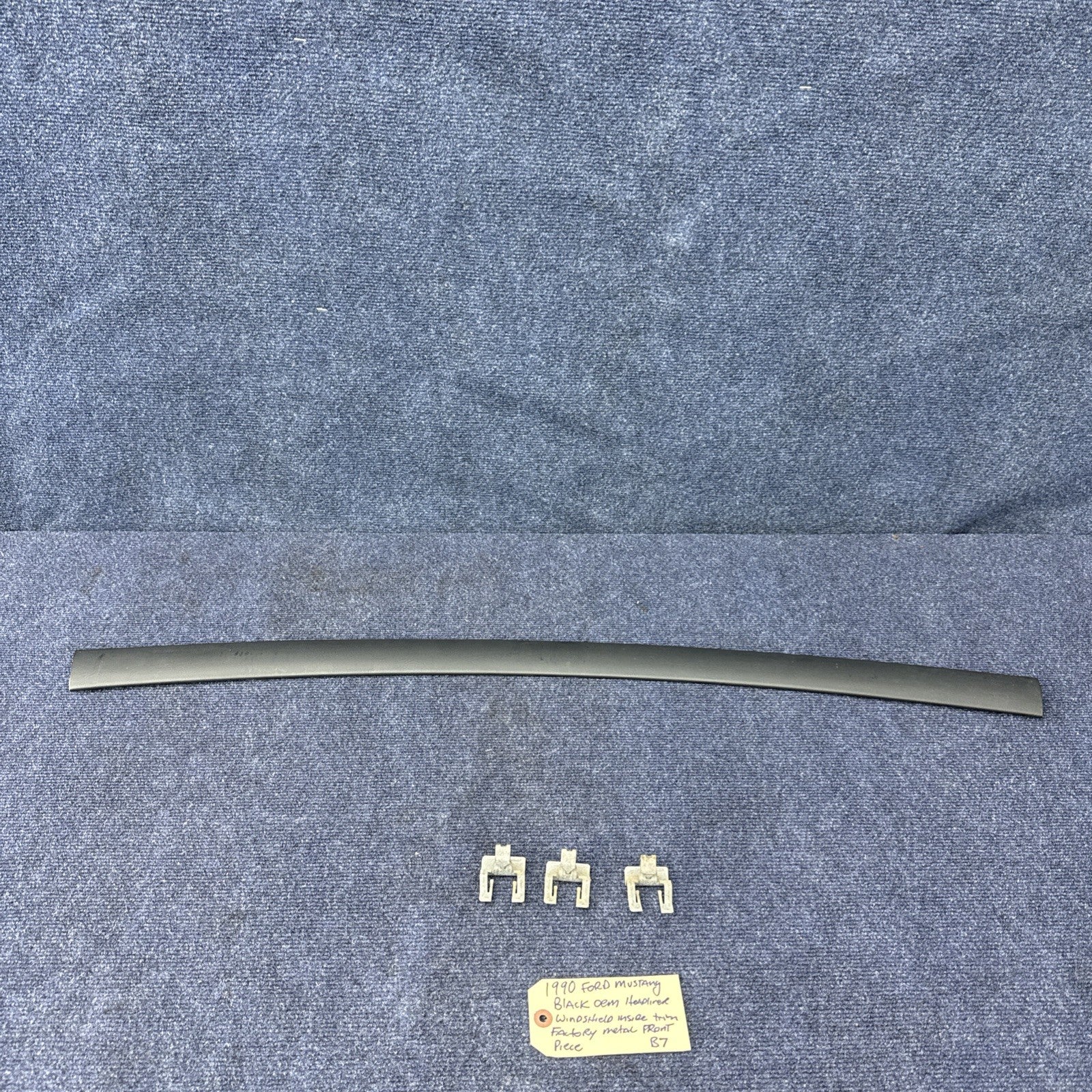87-93 Ford Mustang Black Headliner Trim Metal Windshield Window NICE! GT Cobra