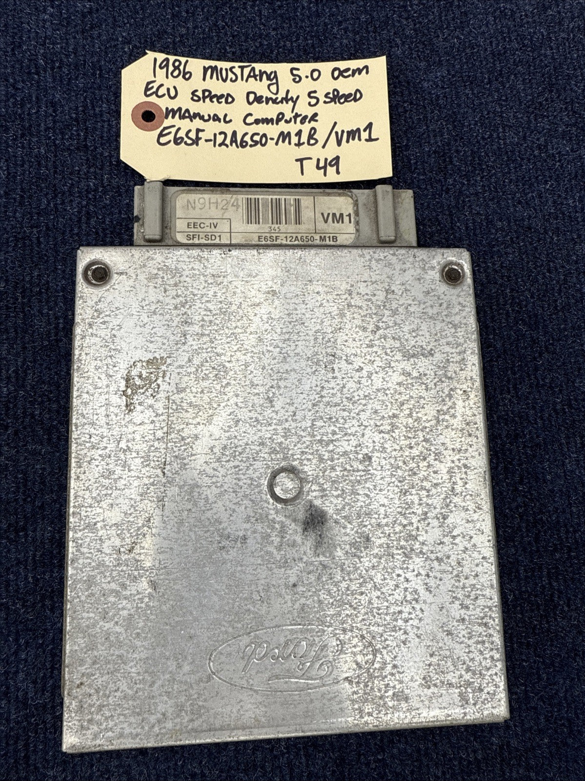 1986 Ford  MUSTANG 5.0 MT T5 ECU ENGINE COMPUTER MODULE E6SF-12A650-M1B OEM Vm1