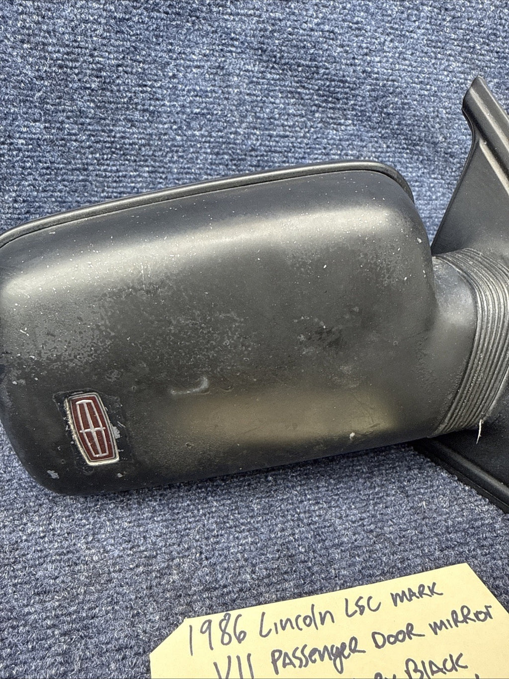 1984-1992 Lincoln Mark VII LSC Passenger Side Power Door Mirror Black Heated Rh