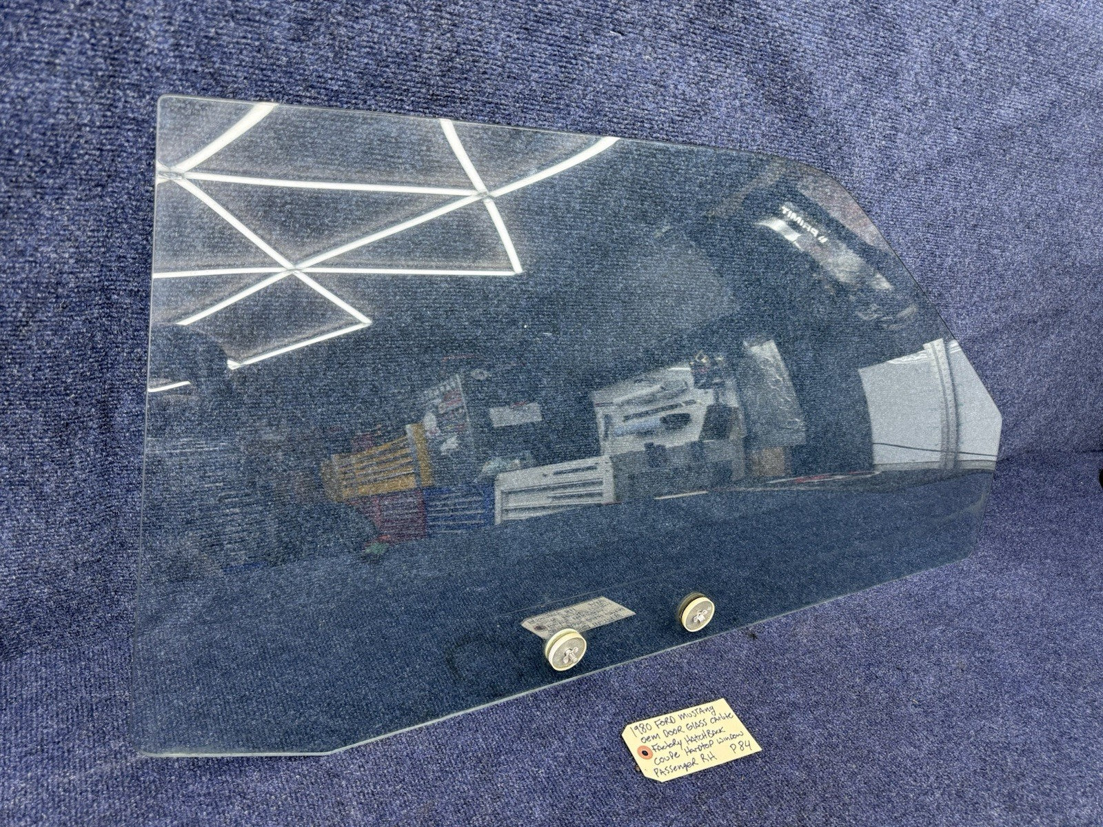 1979-1993 Ford Mustang Passenger Door Glass Hardtop Window CARLITE Factory OEM R