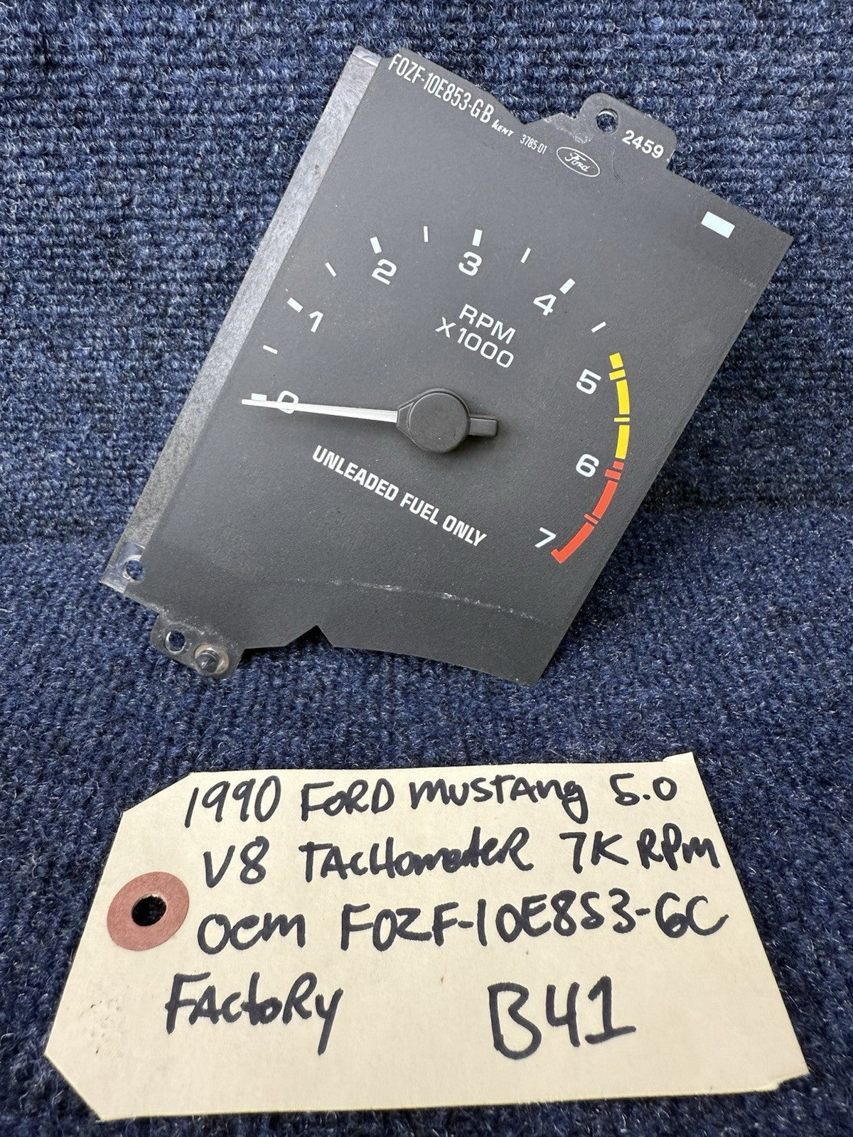 1990-1993 Ford Mustang Tachometer Unit 7,000 RPM Gauge Tach Factory Stock v8 7k