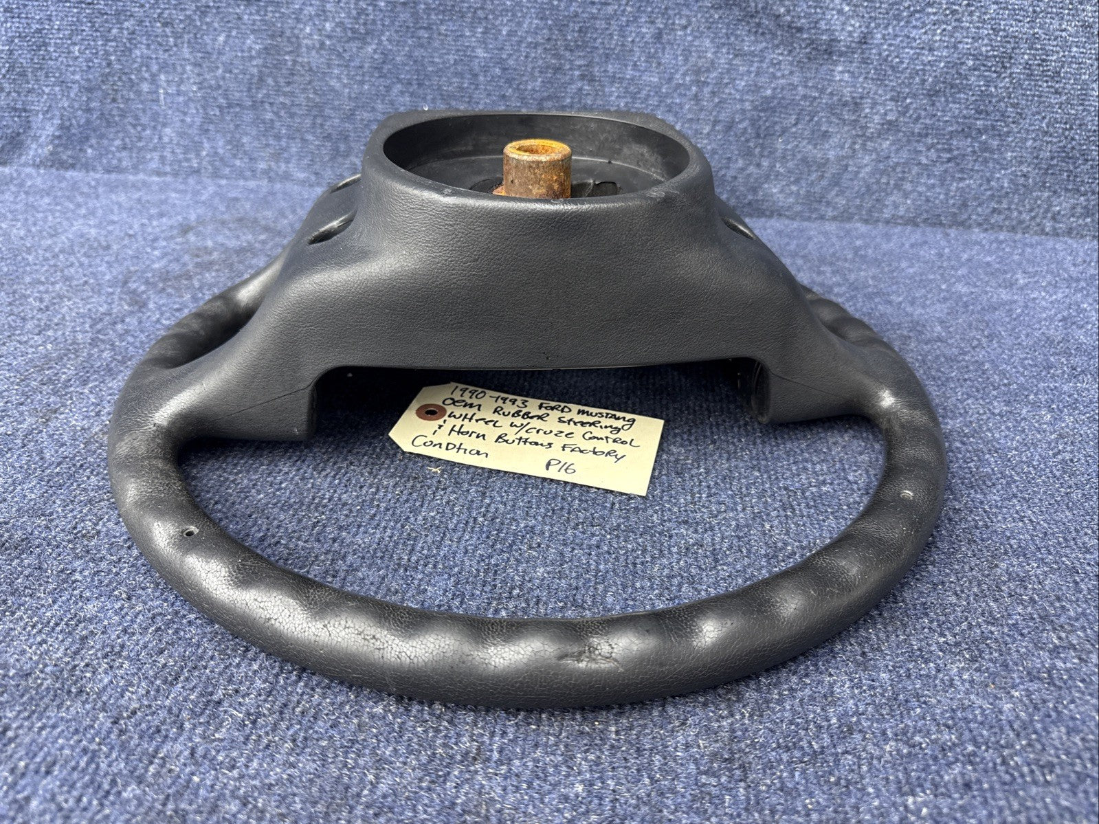 90-93 Ford Mustang Black Steering Wheel w/ Buttons Factory OEM Coupe Hatch Stock