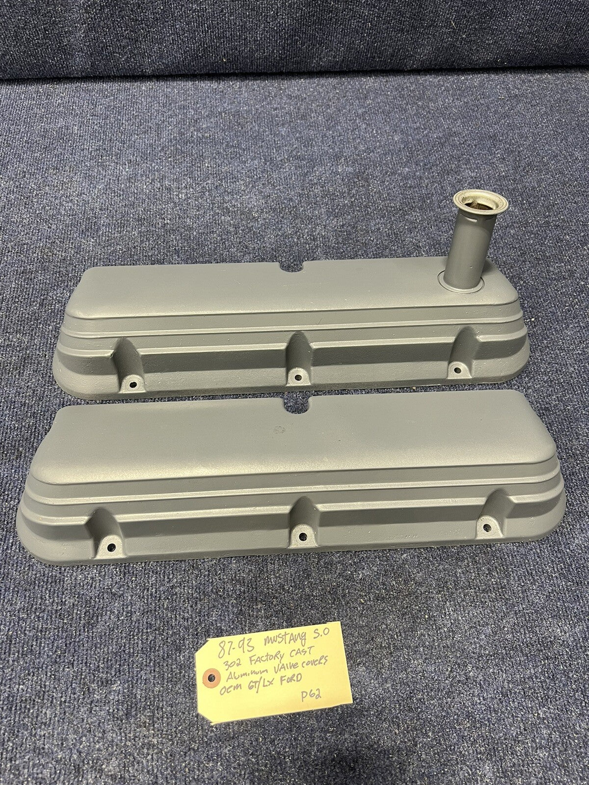 87-93 Ford Mustang Factory Aluminum Valve Covers 5.0L 5.0 302 289 E6ZE-6583-AB