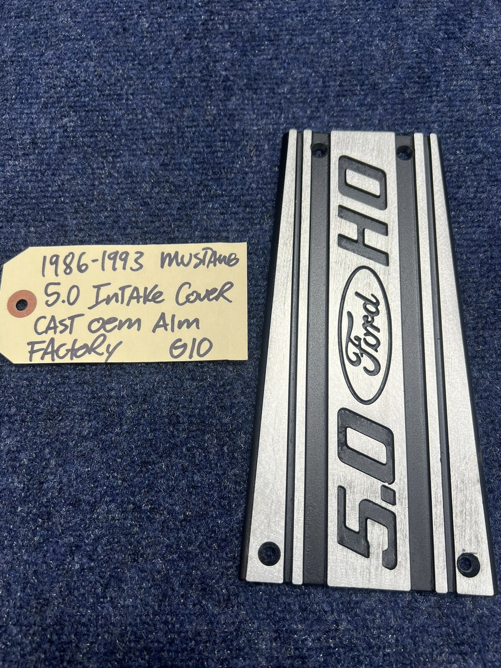 86-87-93 Ford Mustang Factory Upper Intake Manifold Plaque Cover 5.0 V8 OEM GT 